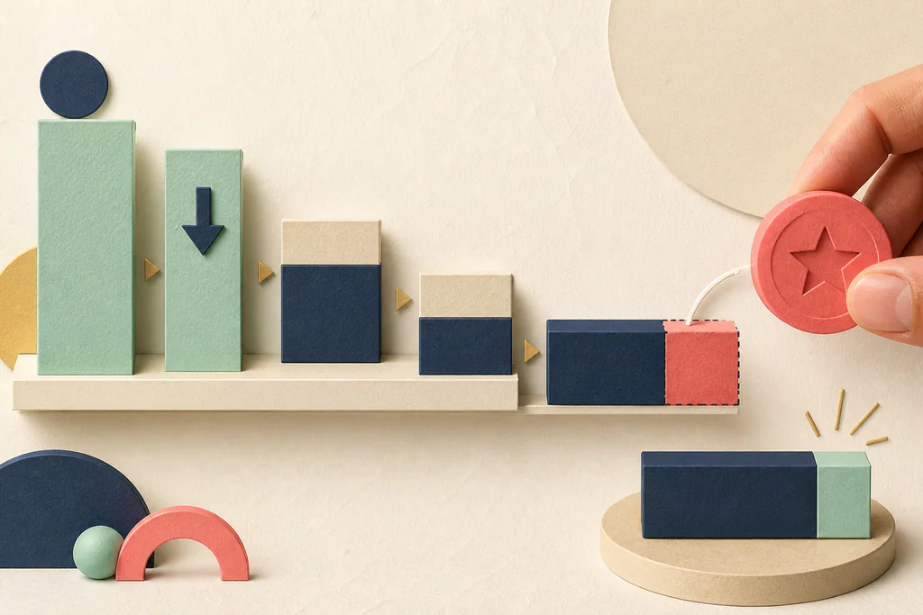 Credit token reducing the final blocks in a layered tax calculation